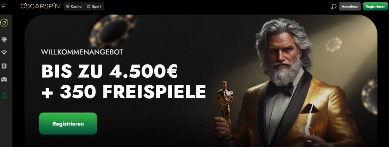 OscarSpin Casino: 6.000 Spiele & BMW im Oscar-Box-Bonus